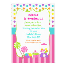 Invitations douces d'anniversaire de magasin de Ca