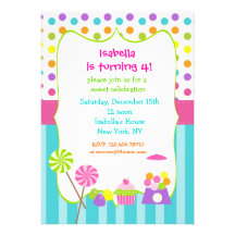 Invitations douces d'anniversaire de magasin de te
