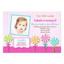 Invitations douces d'anniversaire de photo de maga
