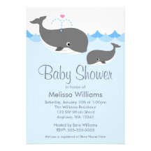 Invitations douces de baby shower de baleine