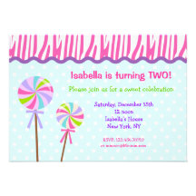 Invitations douces de fête d'anniversaire de lucet