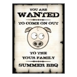 Invitations drôles de BBQ de famille de porc