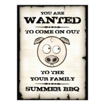 Invitations drôles de BBQ de famille de porc