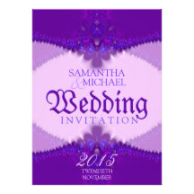 Invitations élégantes de mariage de dentelle pourp