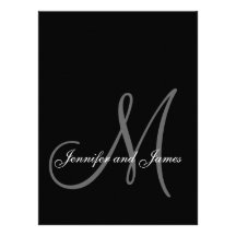 Invitations élégantes de mariage de monogramme de 