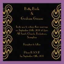 Invitations élégants de toile d'art déco de noir e invitations