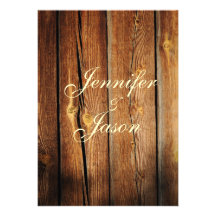 Invitations en bois de mariage de grange rustique 