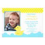 Invitations en caoutchouc d'anniversaire de canard