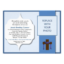 Invitations faites sur commande bleues de Baptsim 