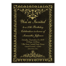 Invitations faites sur commande de cru de noir et 