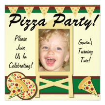 Invitations faites sur commande de partie de pizza