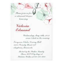 Invitations florales abstraites de dîner de répéti