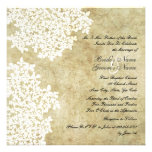 Invitations florales blanches de mariage de carré 