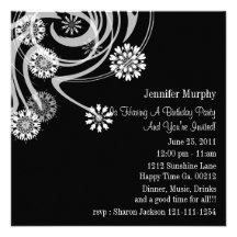 Invitations florales blanches de partie de vigne