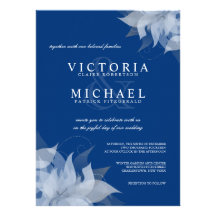 Invitations florales bleues et blanches de saphir 