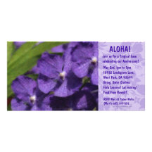 Invitations florales hawaïennes de Luau Cartes De Vœux Avec Photo