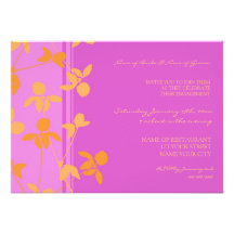 Invitations florales oranges roses de partie de fi