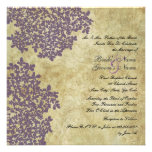 Invitations florales pourpres de mariage de carré 