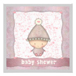 Invitations florales roses de baby shower de bébé