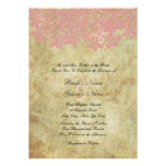 Invitations florales roses vintages de mariage