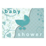 Invitations garçon ou fille turquoise mou de baby 