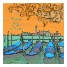 Invitations/gondoles de mariage de PixDezines Vene