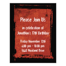 Invitations gothiques grunges d'anniversaire de to
