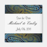 Invitations indiennes de mariage de Paisley de pao Magnets Pour Réfrigérateur