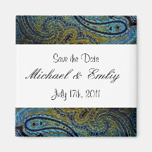 Invitations indiennes de mariage de Paisley de pao Magnets Pour Réfrigérateur