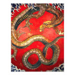 Invitations japonaises de dragon d'or de Hokusai