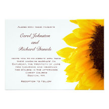 Invitations jaunes de mariage de tournesol