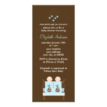 Invitations jumelles de baby shower de garçons