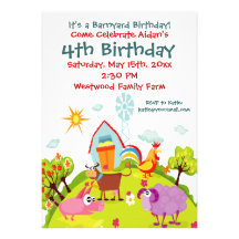 Invitations mignonnes d'anniversaire d'animaux de 