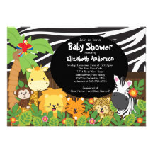 Invitations mignonnes de baby shower d'animaux de 