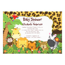 Invitations mignonnes de baby shower d'animaux de 