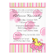Invitations mignonnes de baby shower de bulle rose