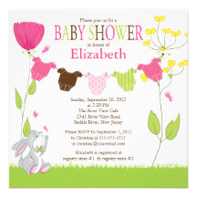 Invitations mignonnes de baby shower de fille de c