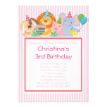 Invitations mignonnes de fête d'anniversaire de fê