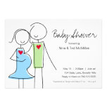 invitations mixtes bleues et vertes de 5x7 de baby
