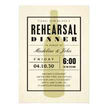 Invitations modernes de dîner de répétition de mar