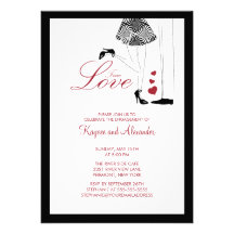 Invitations modernes de fiançailles de couples d'a