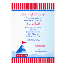 Invitations nautiques de baby shower de voilier