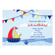 Invitations nautiques de fête d'anniversaire de vo