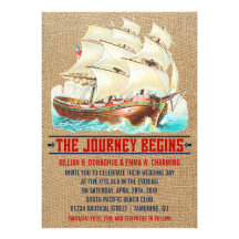 Invitations nautiques vintages de mariage