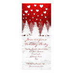 Invitations neigeuses de photo de Noël rouge et bl