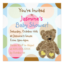 Invitations neutres de douche d'ours de nounours d