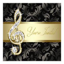 Invitations noires de considérant de clef triple d