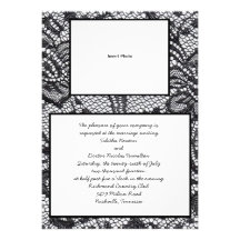 Invitations noires de mariage de photo de dentelle