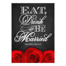 Invitations noires de mariage de rose rouge de tab