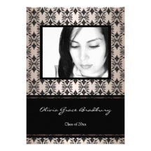 Invitations noires d'obtention du diplôme de photo